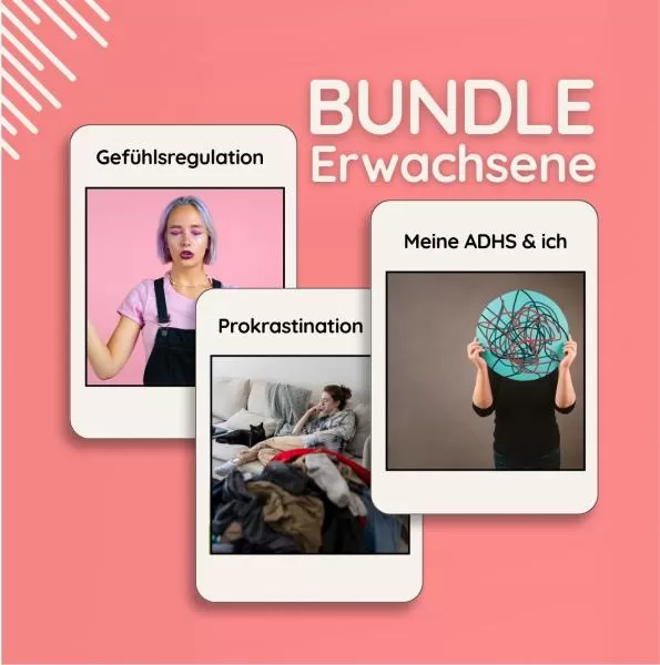 Videokurs-Bundle für Erwachsene mit ADHS: verstehen, einordnen und alltagstaugliche Strategien entwickeln.
